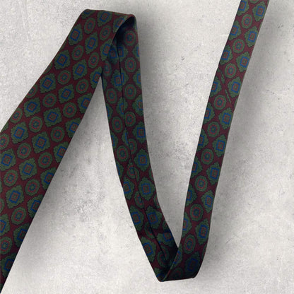 [5276] LANVIN tie, burgundy x green 