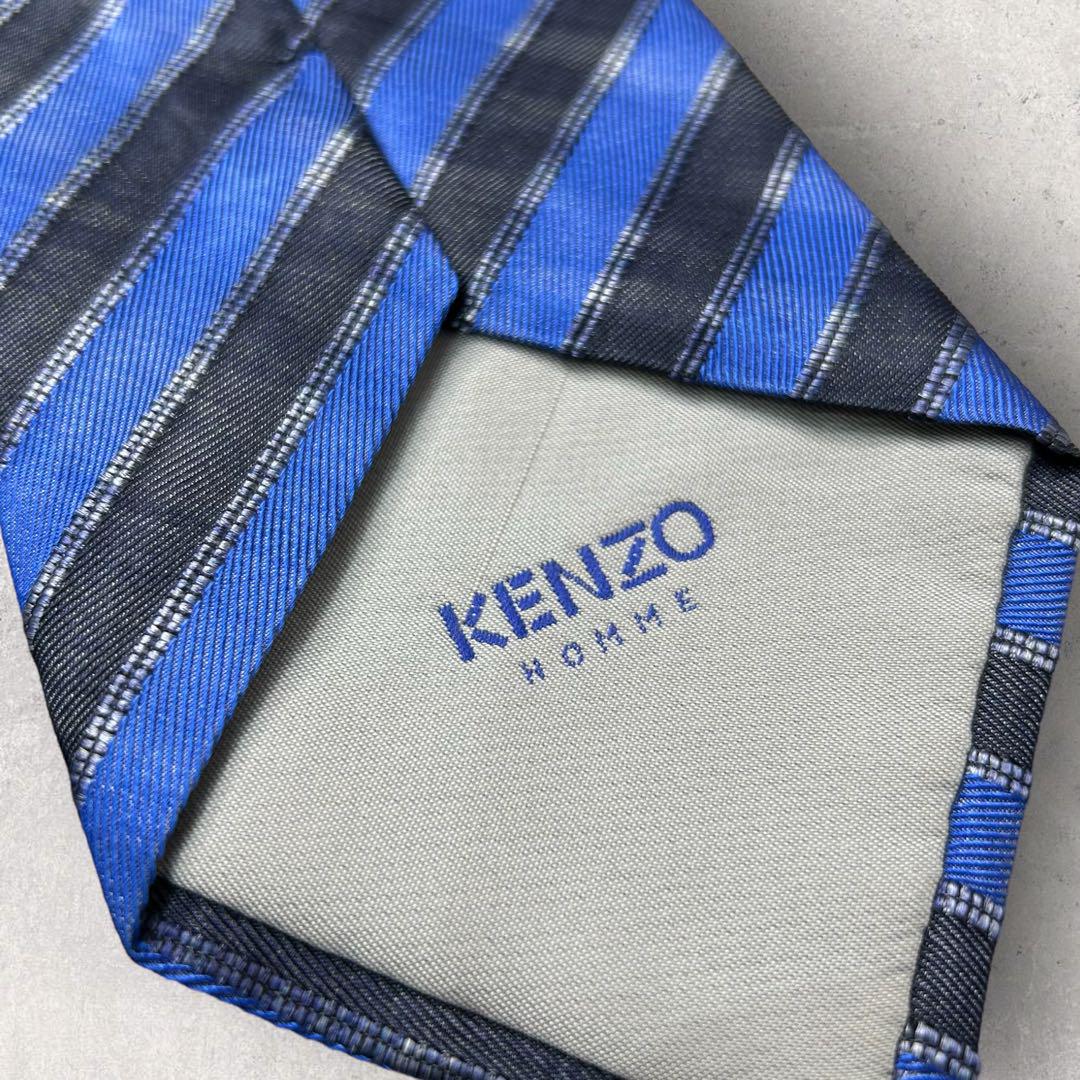 [4977] Good quality! KENZO tie, blue stripes 