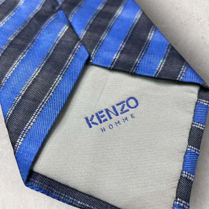[4977] Good quality! KENZO tie, blue stripes 