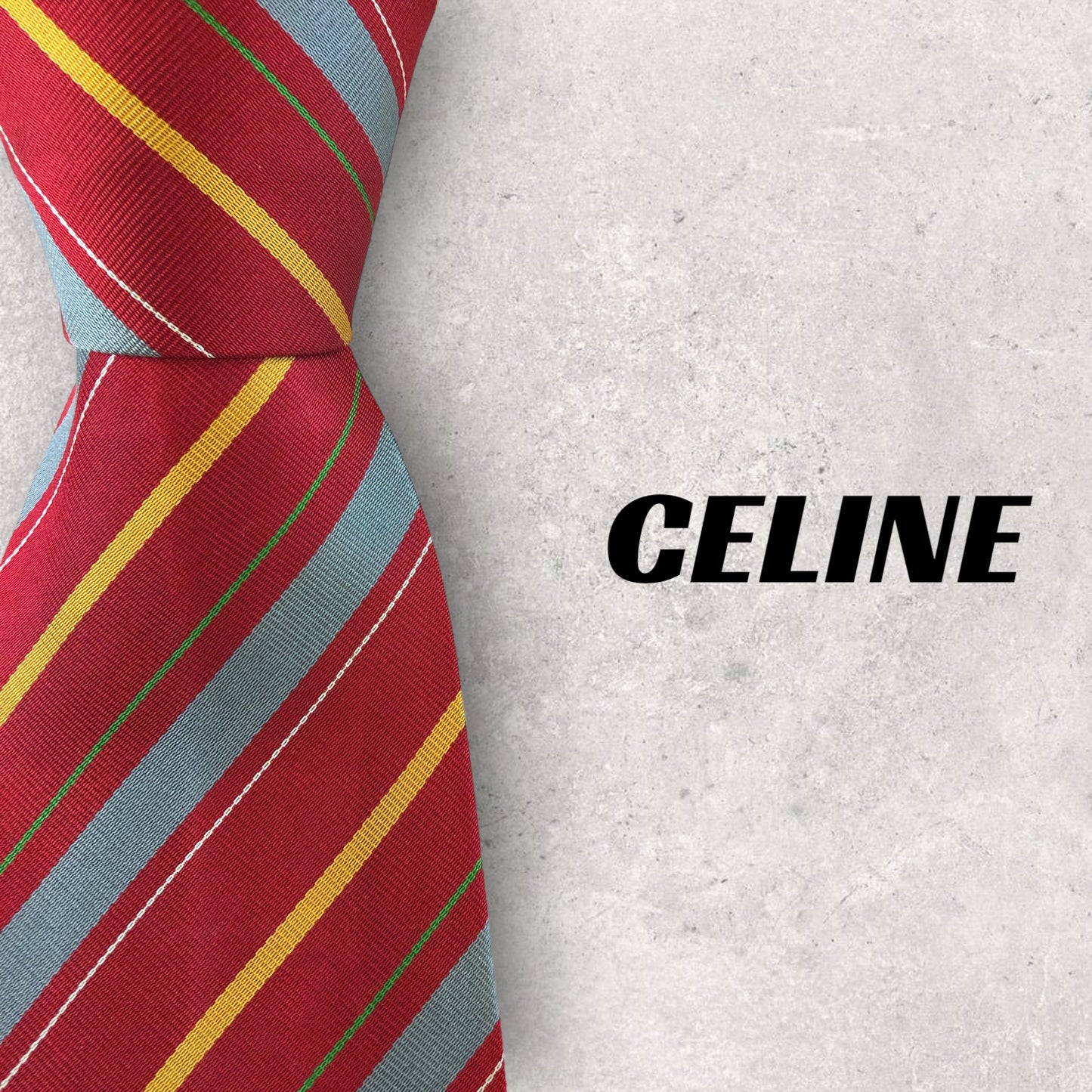 [5758] Beautiful item! CELINE necktie in red stripes 