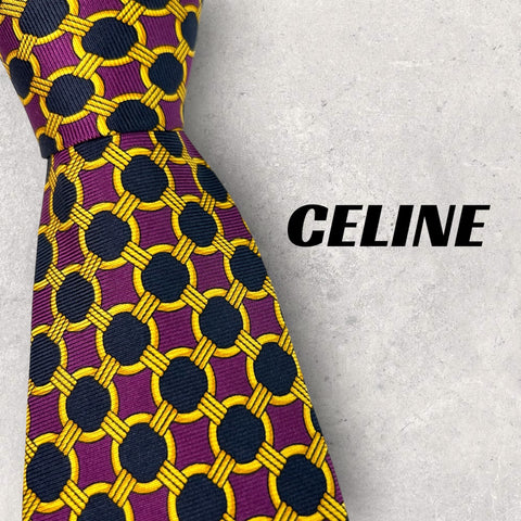 【5823】美品！CELINE　ネクタイ　パープル系