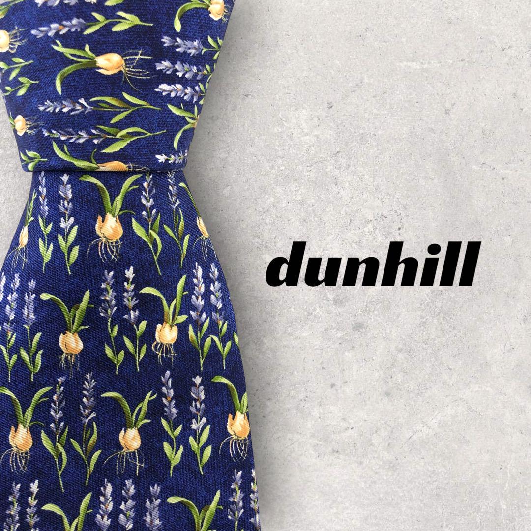 [4950] Beautiful item! Dunhill tie, blue, bulb pattern 