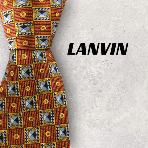 【5531】美品！LANVIN　ランバン　ネクタイ　オレンジ系