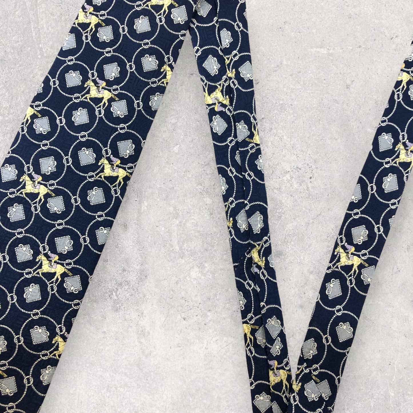 [5473] Beautiful item! Gotairiku tie, blue, horse pattern 
