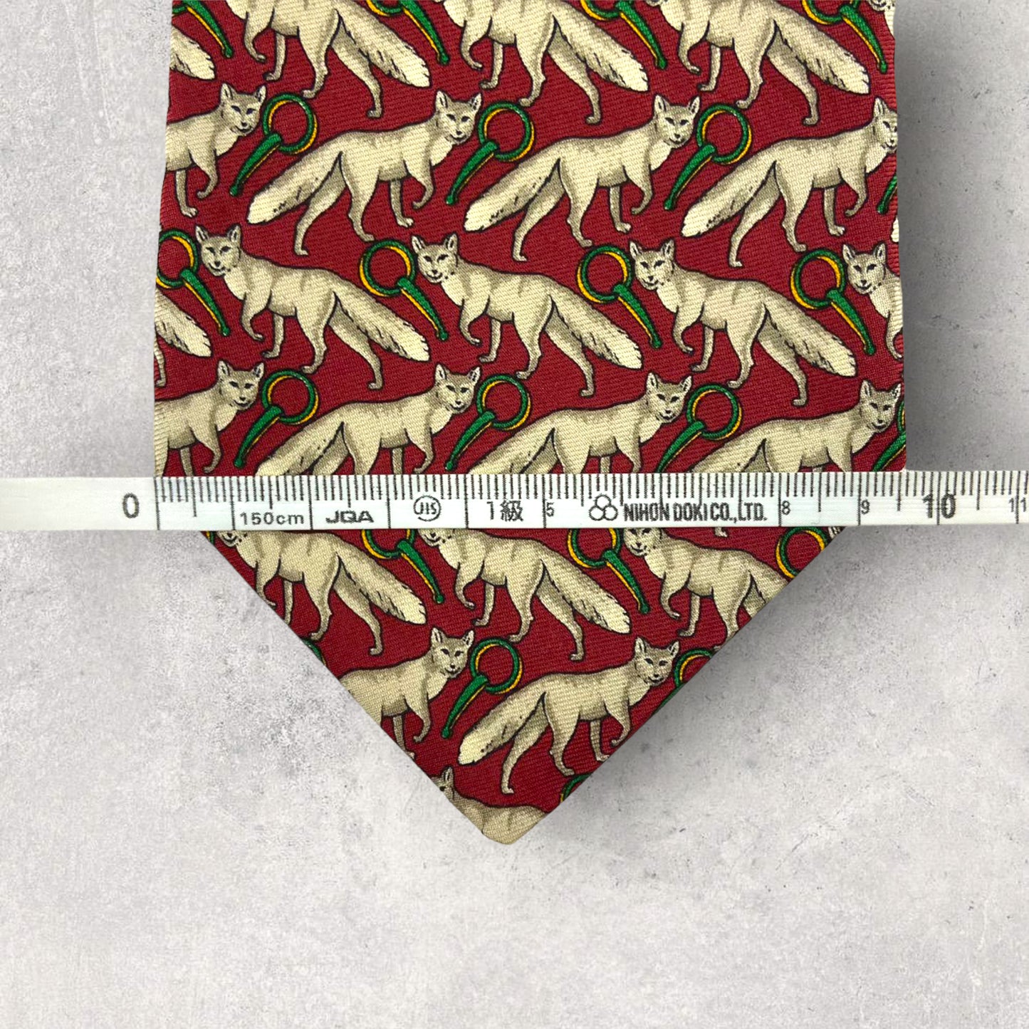 [5147] Brooks Brothers necktie, red, fox pattern 
