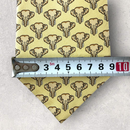 [5858] Beautiful item! Jim Thompson necktie, gold, elephant pattern 