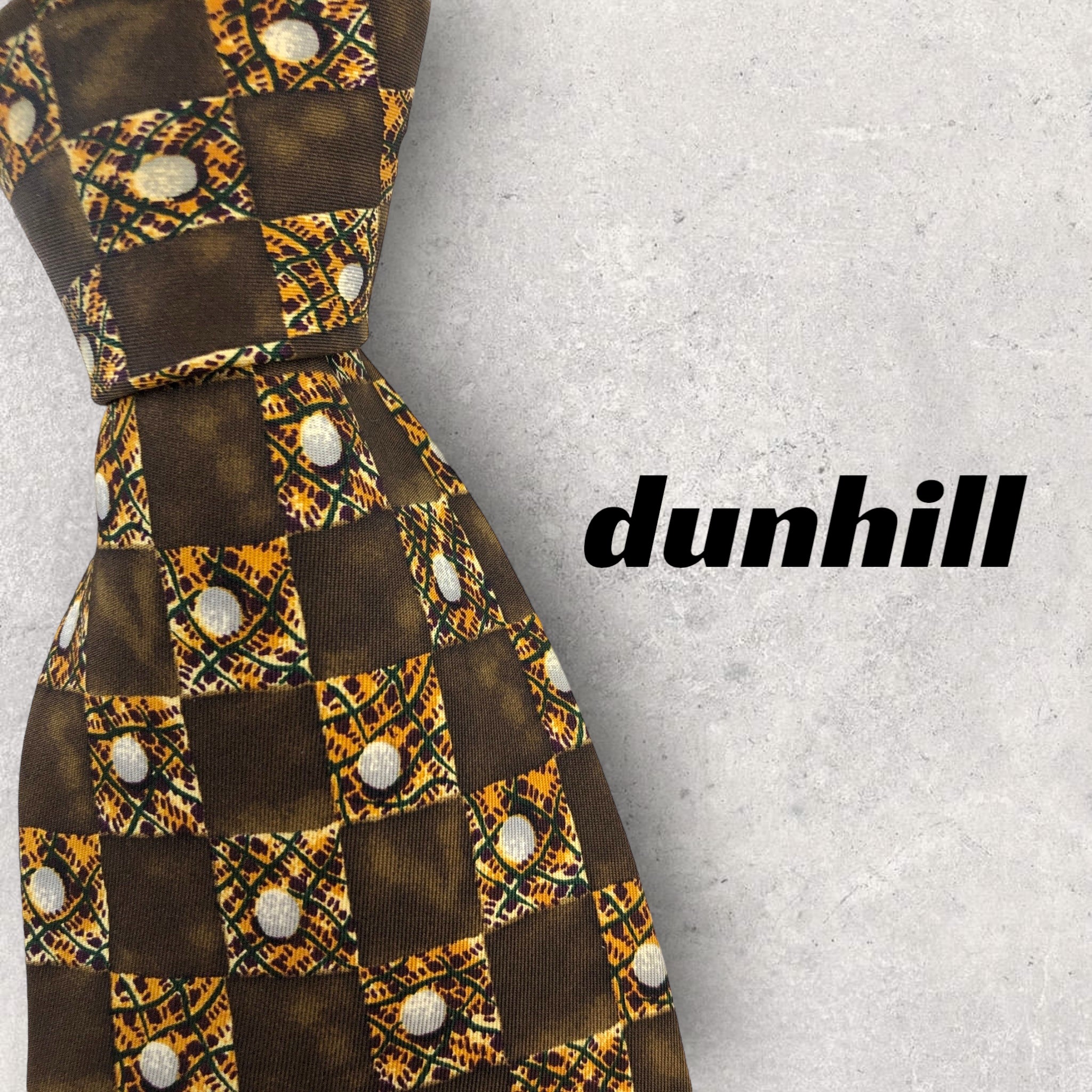 【3465】良品！dunhill ダンヒル　ネクタイ　ブラウン系