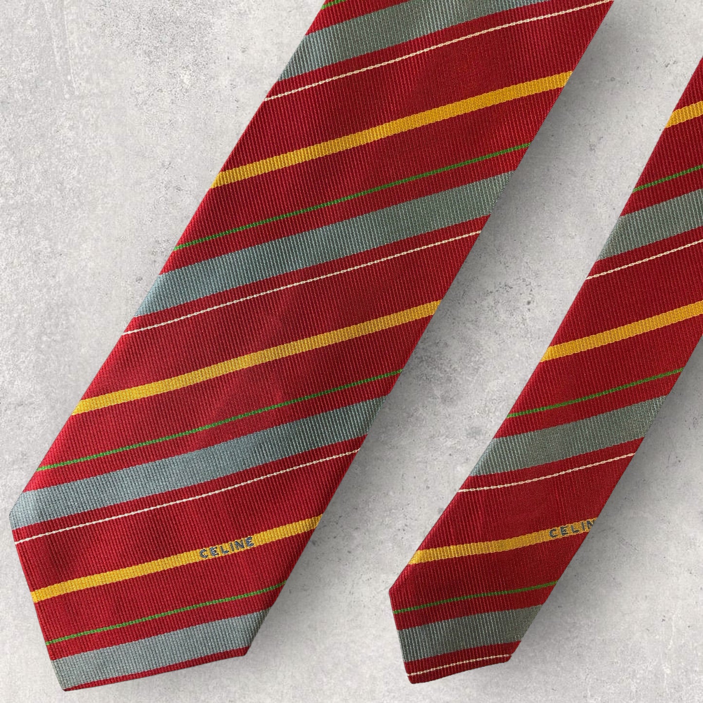 [5758] Beautiful item! CELINE necktie in red stripes 