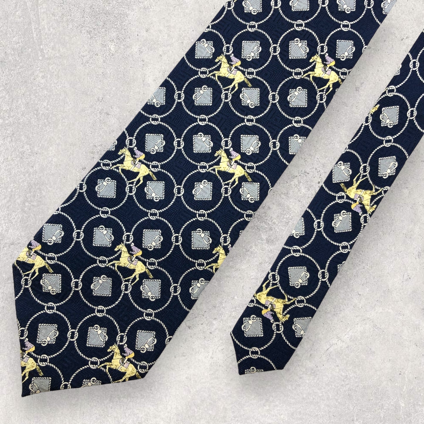 [5473] Beautiful item! Gotairiku tie, blue, horse pattern 