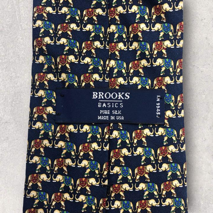 [4263] Good product! Brooks Brothers (basic) Necktie Elephant Pattern