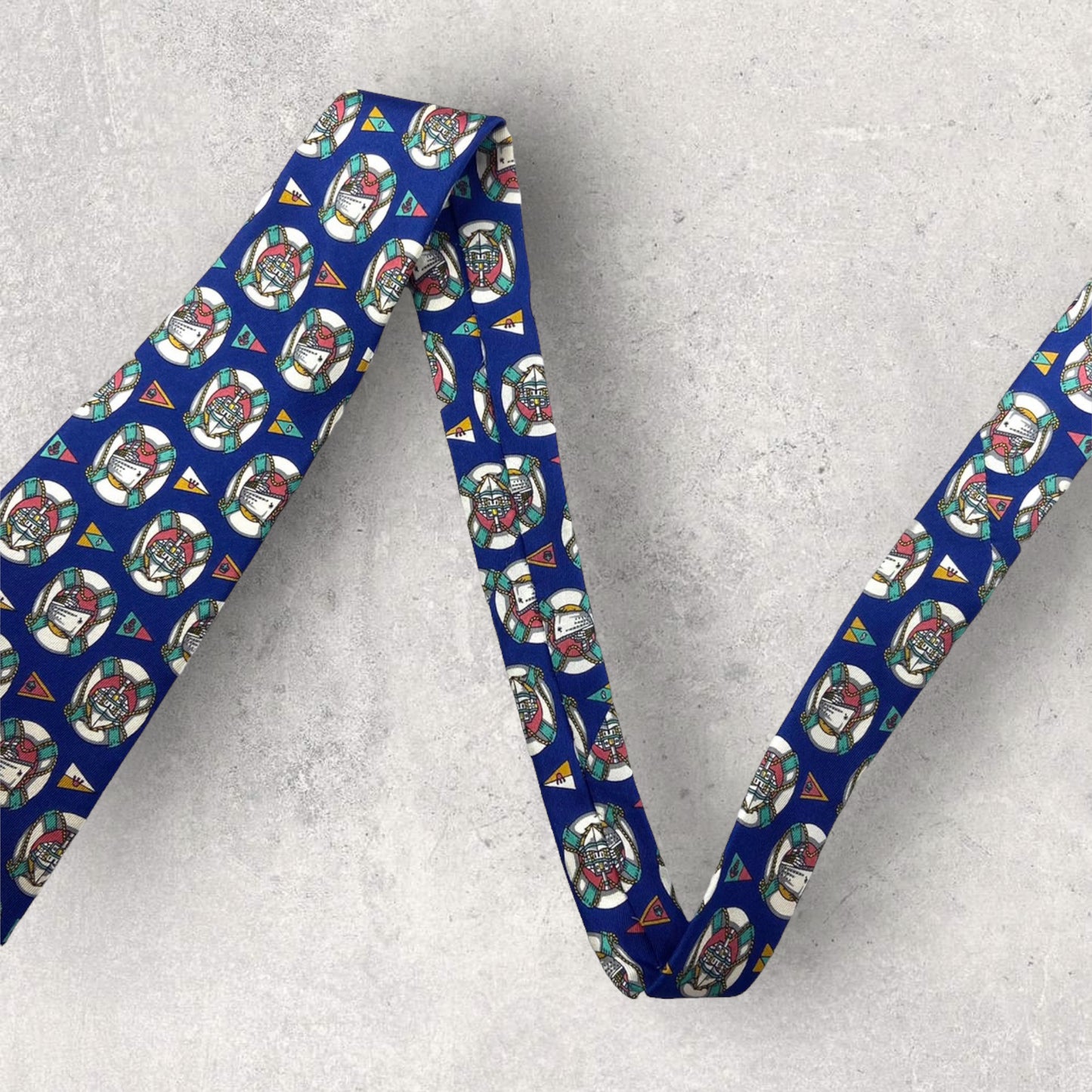 [3136] Good product! dunhill Dunhill necktie blue system whole pattern