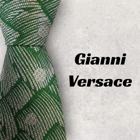 【5315】良品！Gianni Versace　ネクタイ　グリーン系