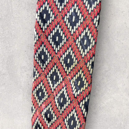 [5596] Good condition! Yves Saint Laurent necktie in red and navy 
