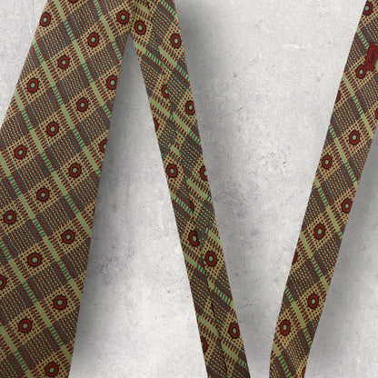[5209] Good quality! Yves Saint Laurent tie, khaki, big size 